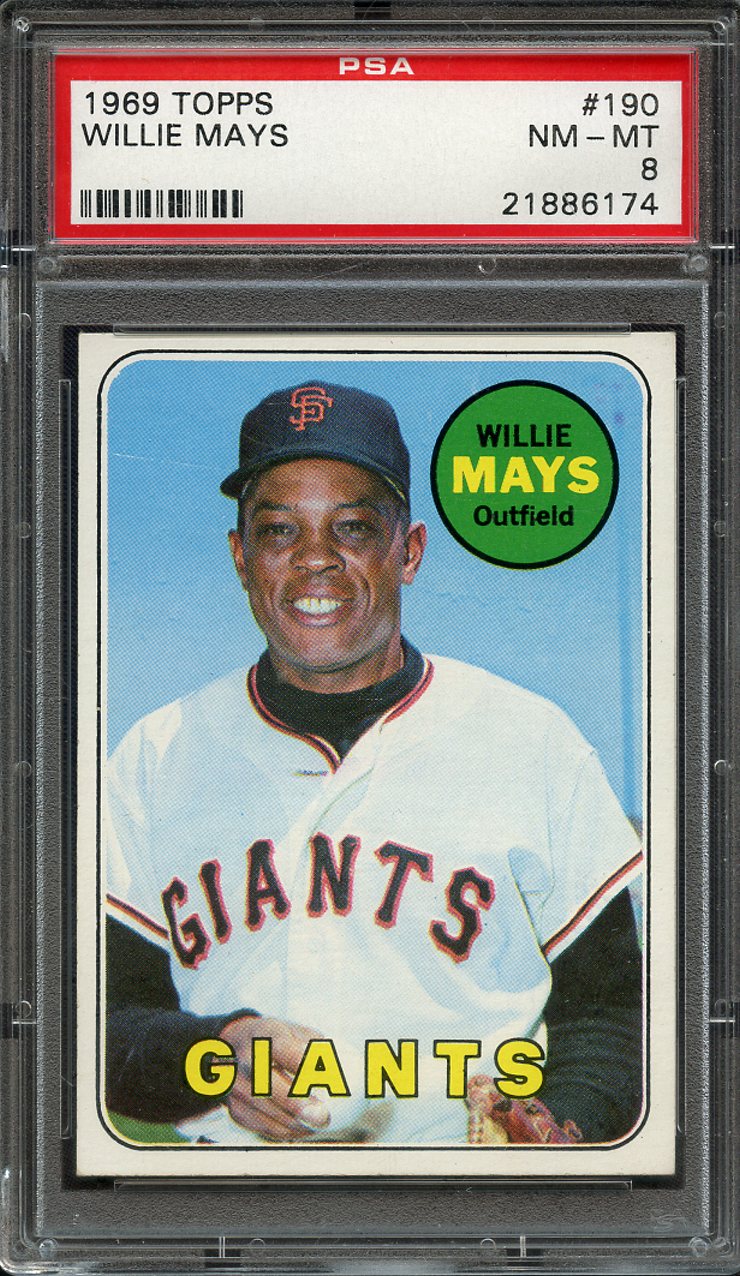 Lot Detail 1969 TOPPS 190 WILLIE MAYS PSA NM MT 8