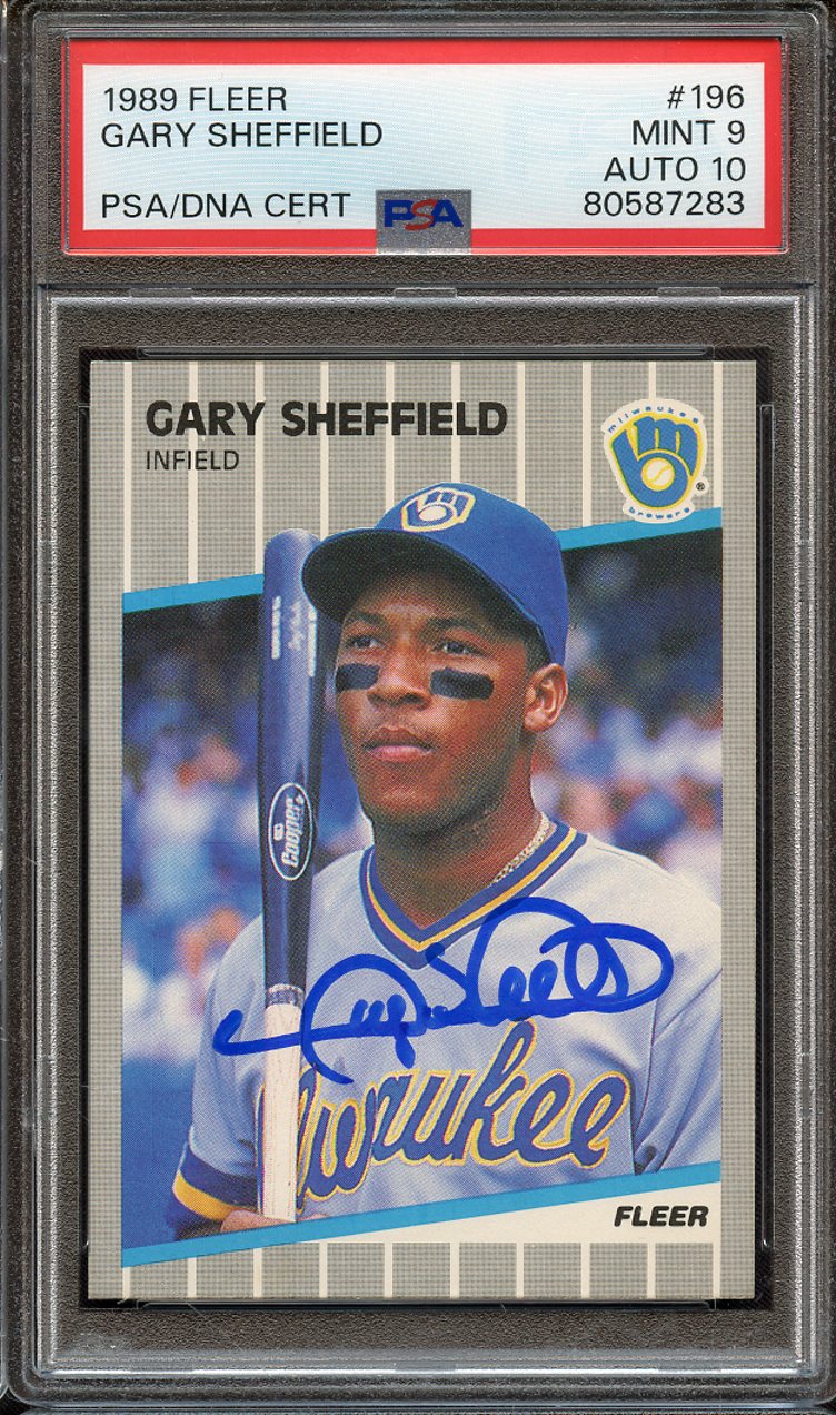 Lot Detail 1989 FLEER 196 SIGNED GARY SHEFFIELD PSA MINT 9 PSA DNA