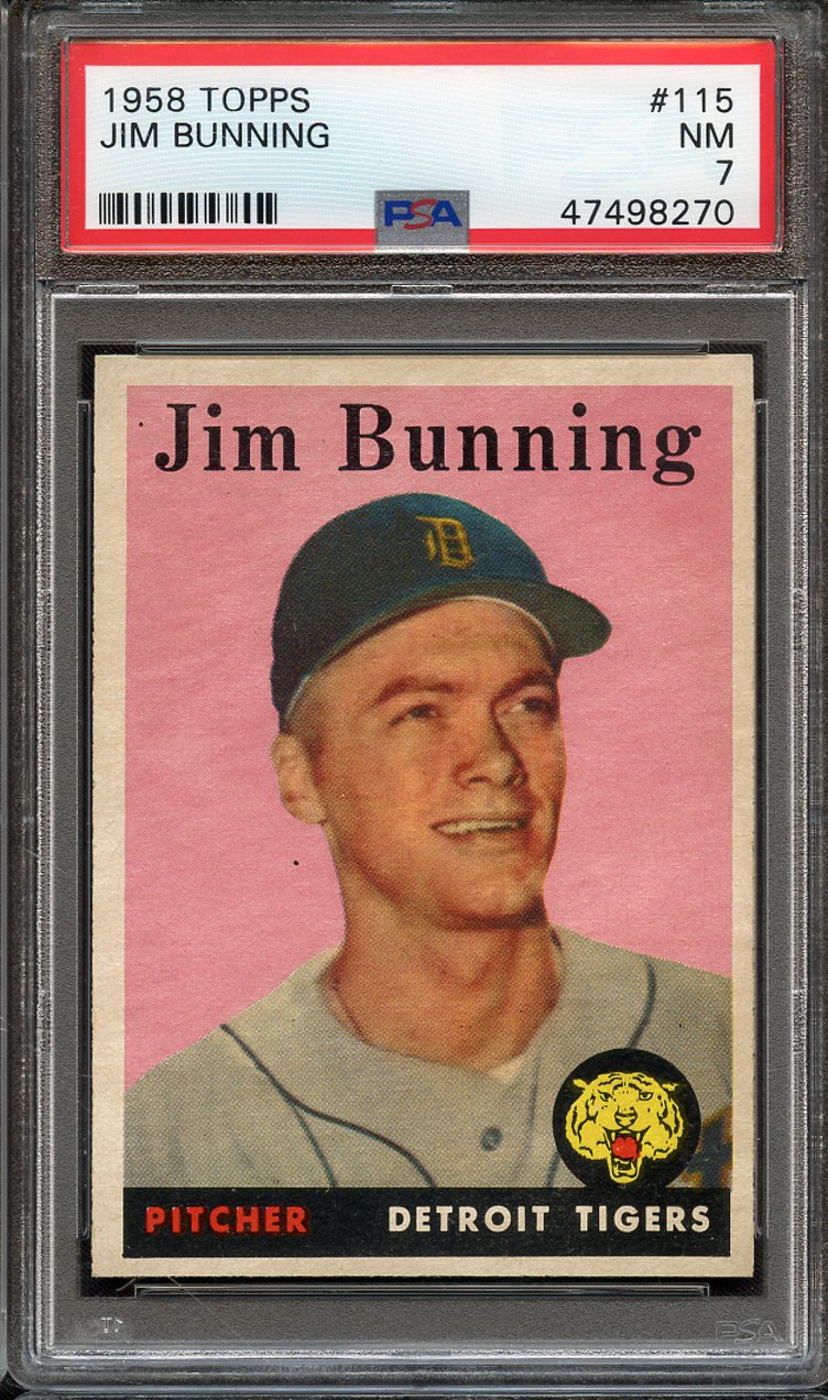 Lot Detail Topps Jim Bunning Psa Nm