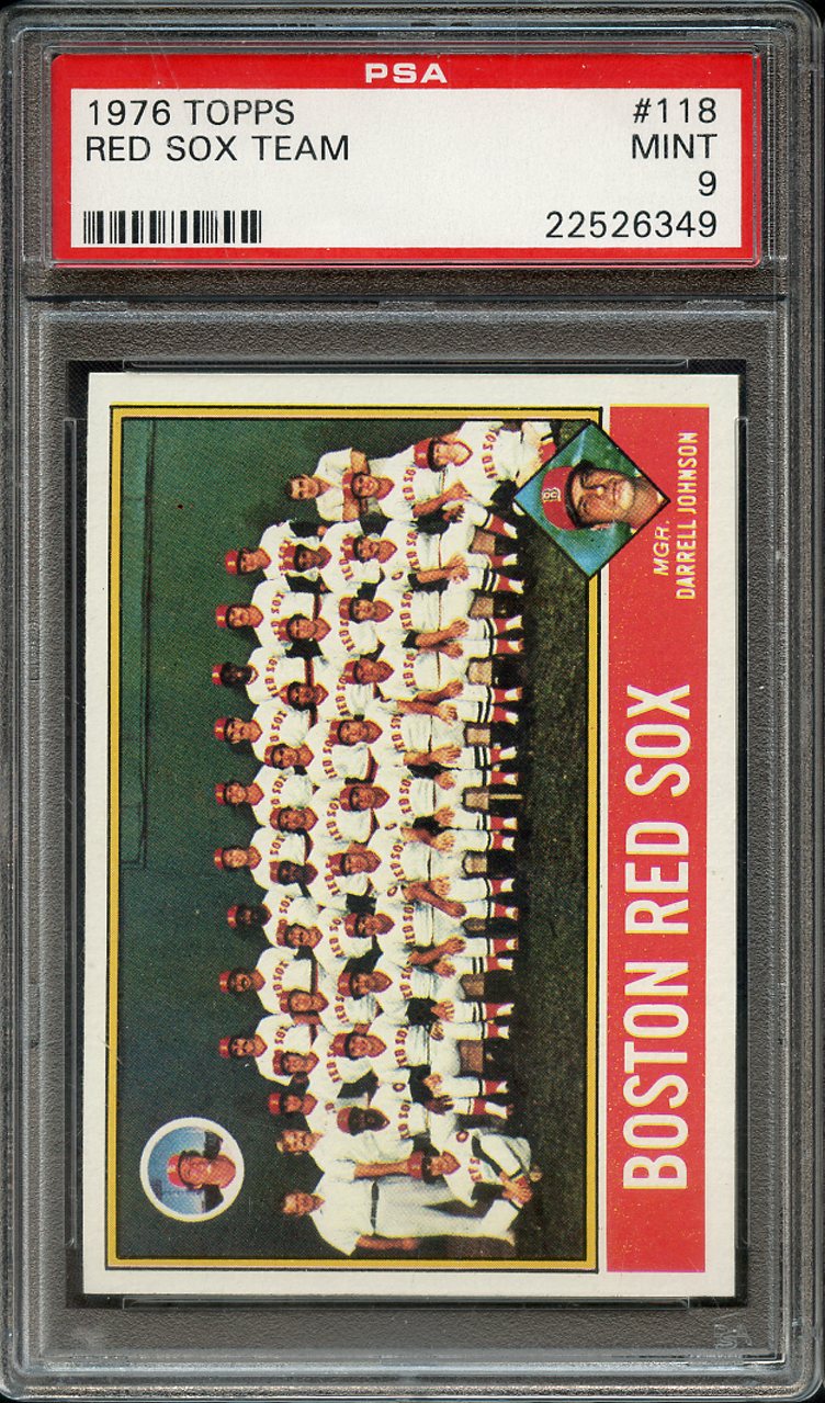 Lot Detail 1976 TOPPS 118 RED SOX TEAM PSA MINT 9