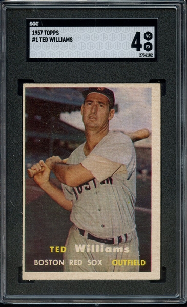 1957 TOPPS 1 TED WILLIAMS SGC VG-EX 4