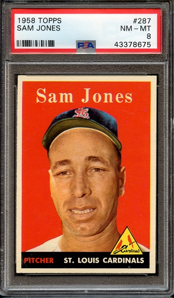1958 TOPPS 287 SAM JONES PSA NM-MT 8