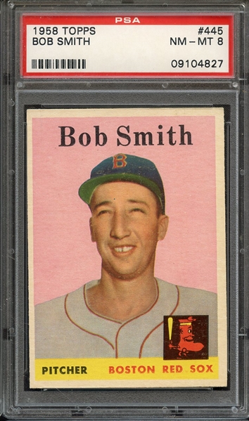 1958 TOPPS 445 BOB SMITH PSA NM-MT 8