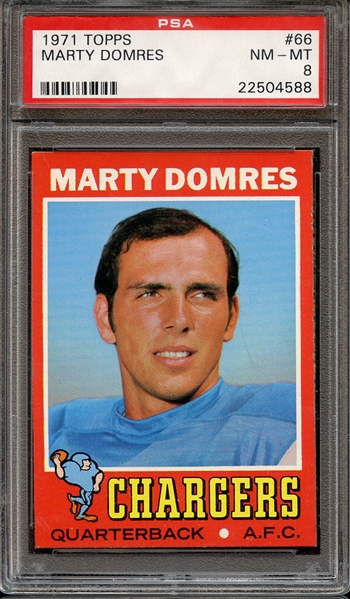 1971 TOPPS 66 MARTY DOMRES PSA NM-MT 8