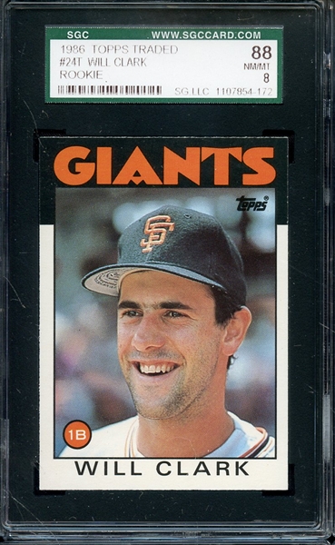 1986 TOPPS TRADED 24T WILL CLARK SGC NM/MT 88 / 8