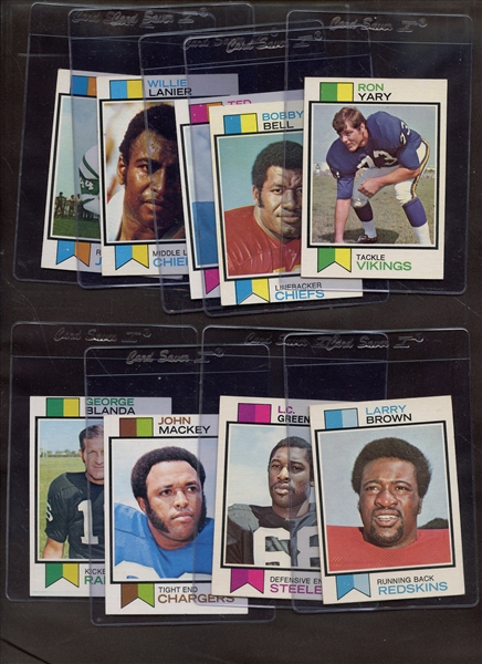 (9) 1973 TOPPS FOOTBALL LOT W/HALL OF FAMERS