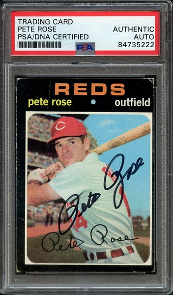 1971 TOPPS 100 SIGNED PETE ROSE PSA/DNA AUTO AUTHENTIC