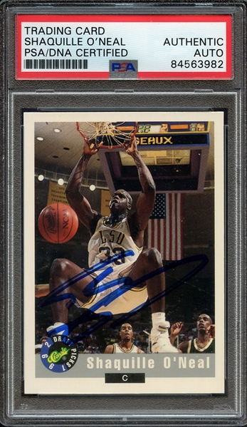 1992 CLASSIC DRAFT PICKS 1 SIGNED SHAQUILLE O'NEAL PSA/DNA AUTO AUTHENTIC