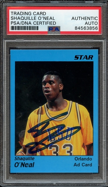 1992 STAR PROMO SIGNED SHAQUILLE O'NEAL PSA/DNA AUTO AUTHENTIC