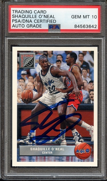 1992 UPPER DECK MCDONALD'S P43 SIGNED SHAQUILLE O'NEAL PSA/DNA AUTO 10