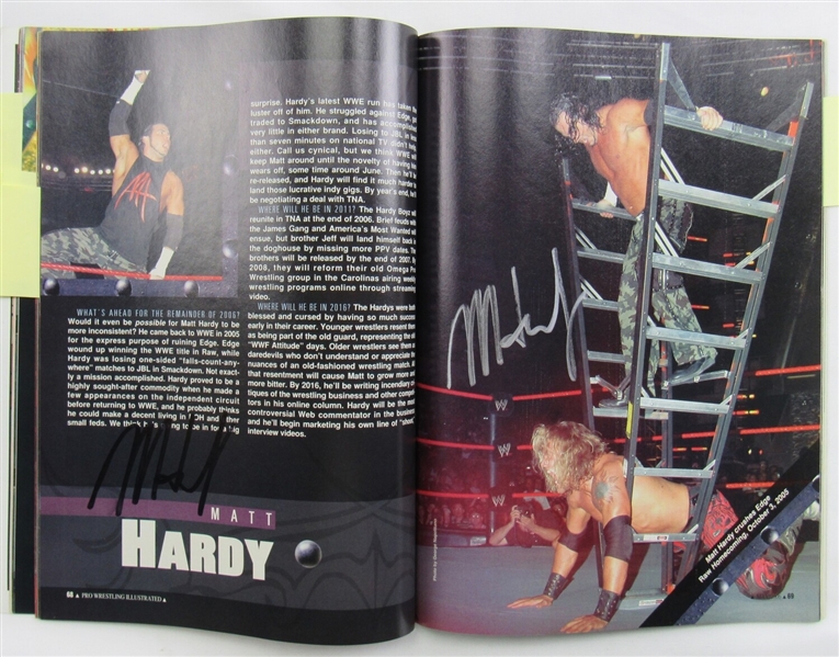Batista John Cena CM Punk Jeff Hardy Matt Hardy Signed WWE WWF Magazine May 2006 JSA TT80058
