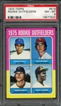 1975 TOPPS 619 ROOKIE OUTFIELDERS PSA NM-MT 8