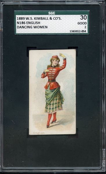 1889 N186 WS KIMBALL & CO'S ENGLISH DANCING WOMEN SGC GOOD 30 / 2