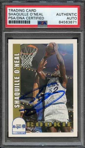 1992 HOOPS 442 SIGNED SHAQUILLE O'NEAL PSA/DNA AUTO 10