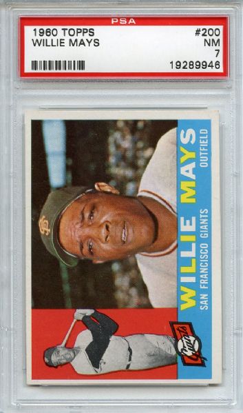 1960 Topps 200 Willie Mays PSA NM 7