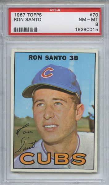 1967 Topps 70 Ron Santo PSA NM-MT 8
