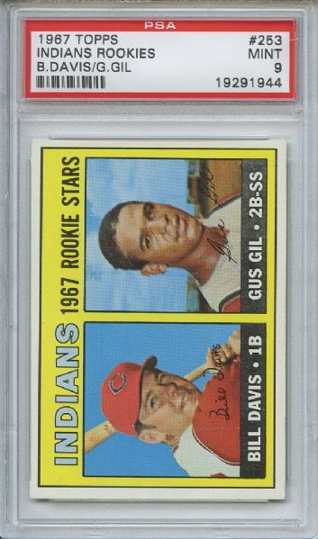 1967 Topps 253 Cleveland Indians Rookies PSA MINT 9