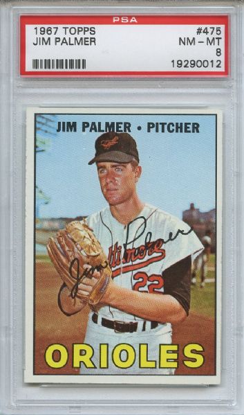 1967 Topps 475 Jim Palmer PSA NM-MT 8