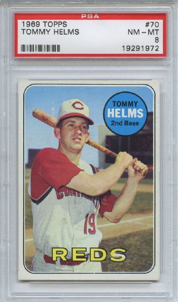 1969 Topps 70 Tommy Helms PSA NM-MT 8