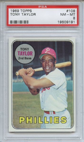 1969 Topps 108 Tony Taylor PSA NM-MT 8