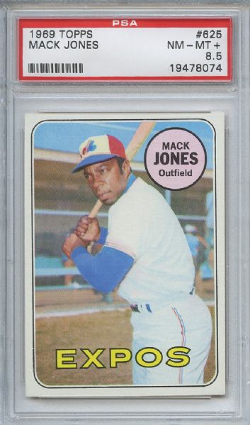 1969 Topps 625 Mack Jones PSA NM-MT+ 8.5