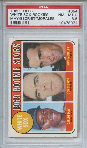 1969 Topps 654 Chicago White Sox Rookies PSA NM-MT+ 8.5