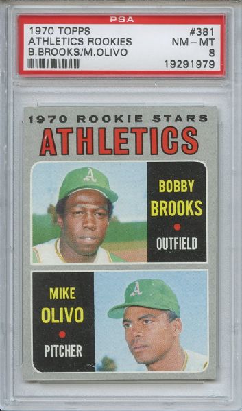 1970 Topps 381 Oakland Athletics Rookies PSA NM-MT 8