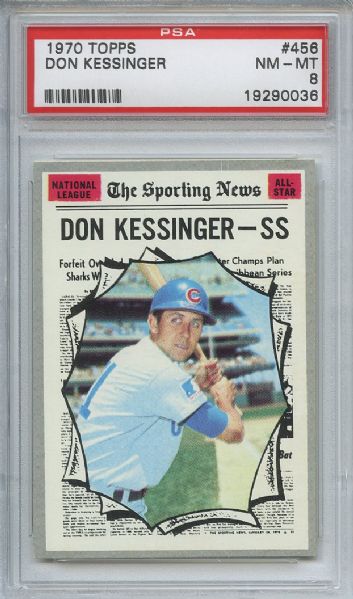 1970 Topps 456 Don Kessinger All Star PSA NM-MT 8