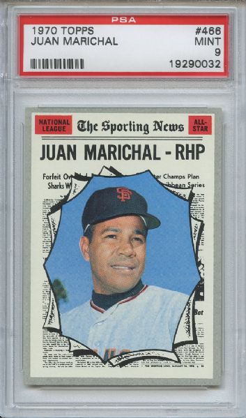 1970 Topps 466 Juan Marichal All Star PSA MINT 9