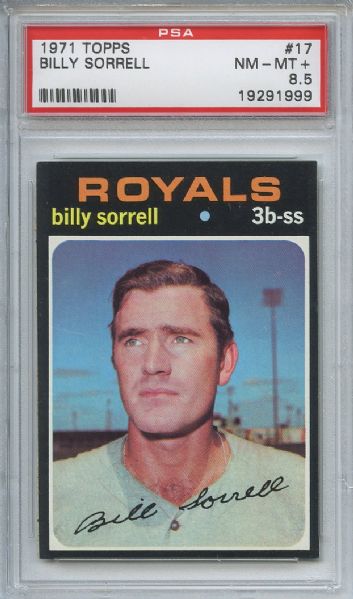 1971 Topps 17 Billy Sorrell PSA NM-MT+ 8.5