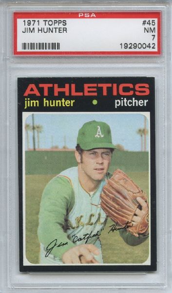 1971 Topps 45 Jim Catfish Hunter PSA NM 7