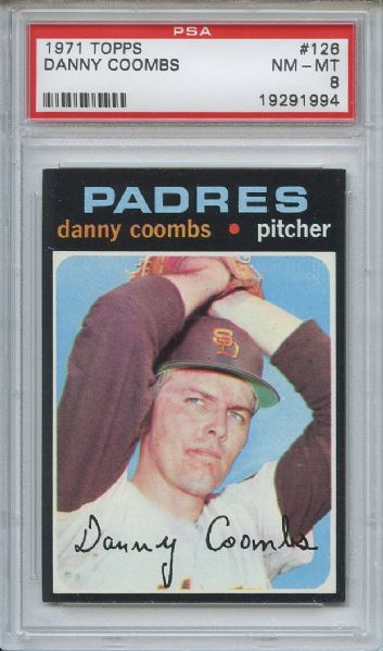 1971 Topps 126 Danny Coombs PSA NM-MT 8
