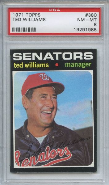 1971 Topps 380 Ted Williams PSA NM-MT 8