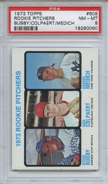 1973 Topps 608 Rookie Pitchers PSA NM-MT 8