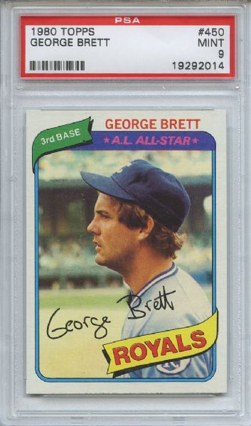 1980 Topps 450 George Brett PSA MINT 9'