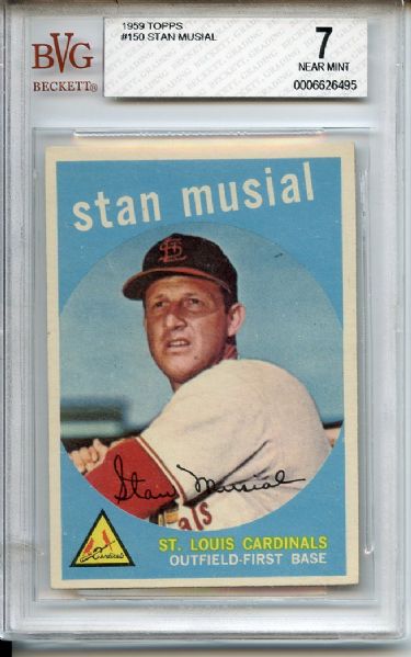 1959 Topps 150 Stan Musial BGS BVG NM 7
