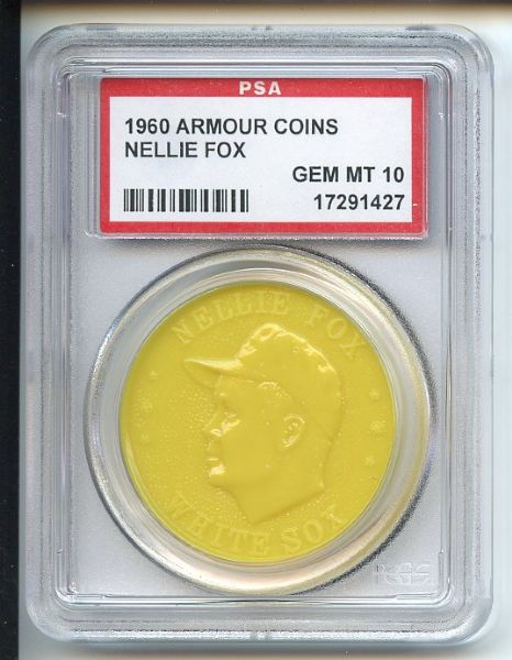 1960 Armour Coins Yellow Nellie Fox PSA GEM MT 10