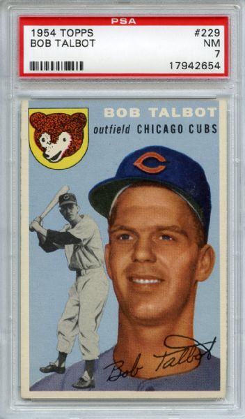 1954 Topps 229 Bob Talbot PSA NM 7