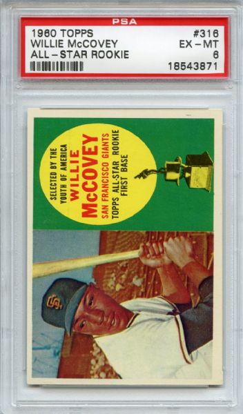 1960 Topps 316 Willie McCovey Rookie PSA EX-MT 6