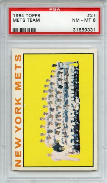 1964 Topps 27 New York Mets Team PSA NM-MT 8