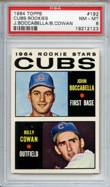 1964 Topps 192 Chicago Cubs Rookies PSA NM-MT 8