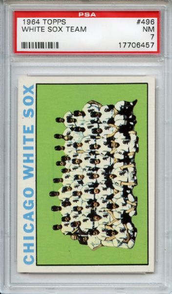 1964 Topps 496 Chicago White Sox Team PSA NM 7