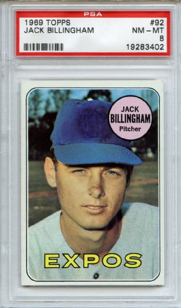 1969 Topps 92 Jack Billingham PSA NM-MT 8
