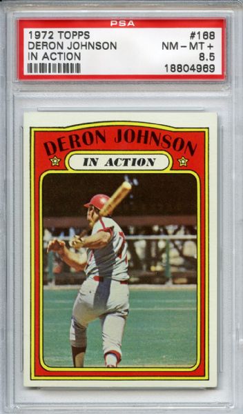 1972 Topps 168 Deron Johnson In Action PSA NM-MT+ 8.5