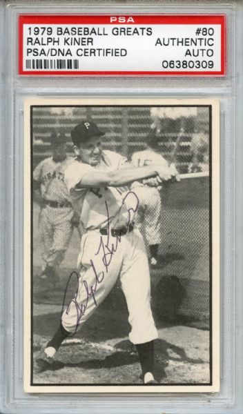 Ralph Kiner Signed 1979 Baseball Greats PSA/DNA