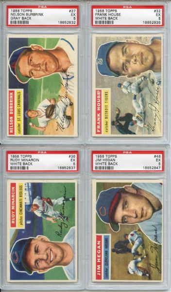 (44) 1956 Topps Baseball PSA Graded Lot All PSA EX 5