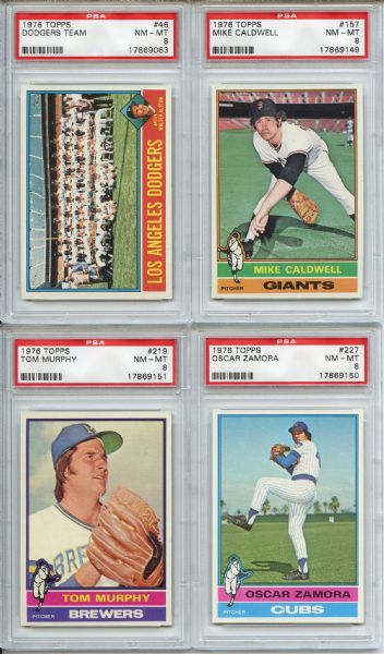 (5) 1976 Topps Baseball All Graded PSA NM-MT 8