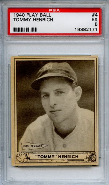 1940 Play Ball 4 Tommy Henrich PSA EX 5