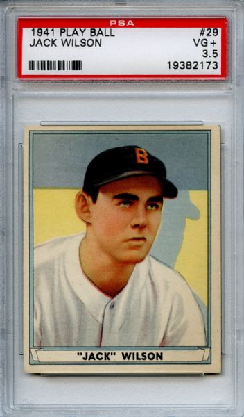 1941 Play Ball 29 Jack Wilson PSA VG+ 3.5