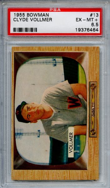 1955 Bowman 13 Clyde Vollmer PSA EX-MT+ 6.5